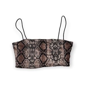Snakeskin Cropped Tank Top, Size S